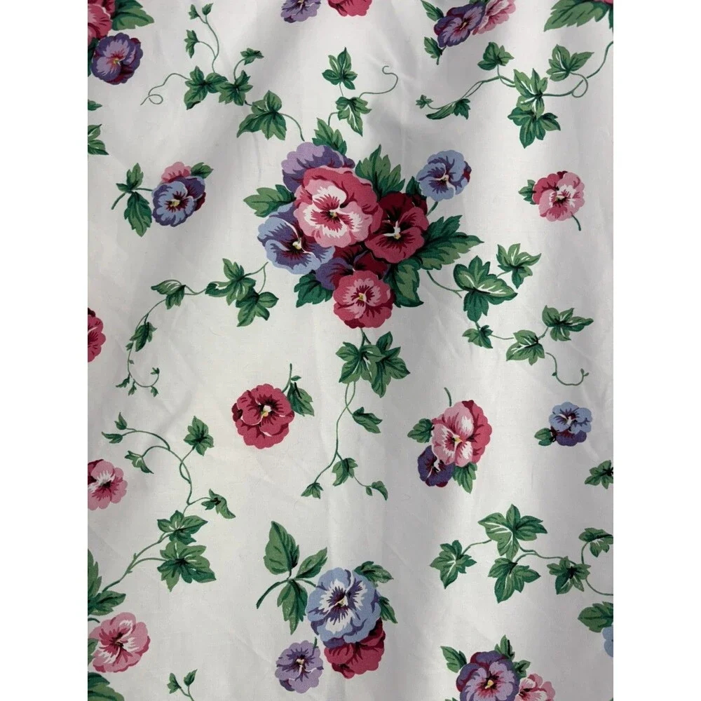 Vintage Waverly Pretty Pansy Pansies Floral Fabric Remnant For Sewing Textile